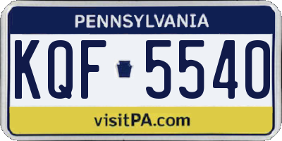 PA license plate KQF5540