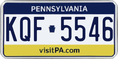 PA license plate KQF5546