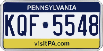 PA license plate KQF5548