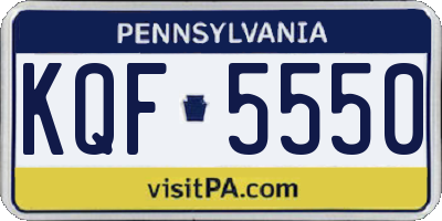PA license plate KQF5550