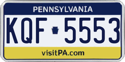 PA license plate KQF5553