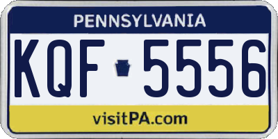 PA license plate KQF5556