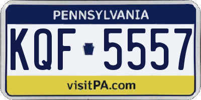 PA license plate KQF5557