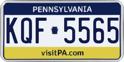 PA license plate KQF5565