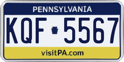 PA license plate KQF5567