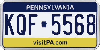 PA license plate KQF5568