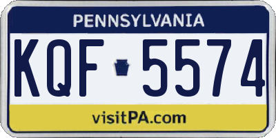 PA license plate KQF5574