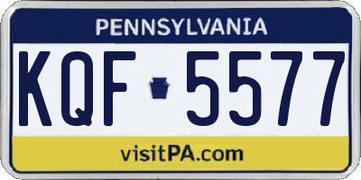 PA license plate KQF5577