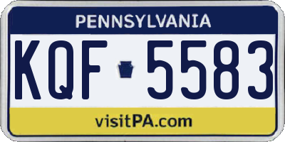 PA license plate KQF5583
