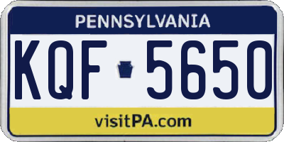 PA license plate KQF5650