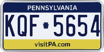 PA license plate KQF5654