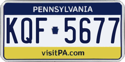 PA license plate KQF5677