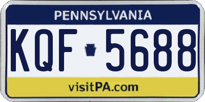 PA license plate KQF5688