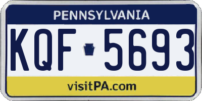 PA license plate KQF5693