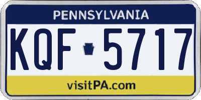 PA license plate KQF5717