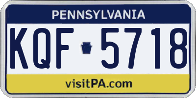 PA license plate KQF5718