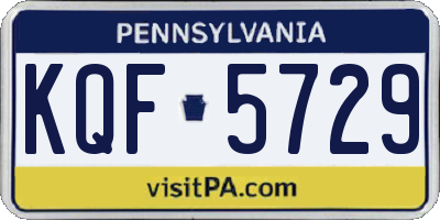 PA license plate KQF5729