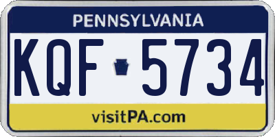 PA license plate KQF5734