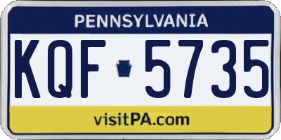 PA license plate KQF5735