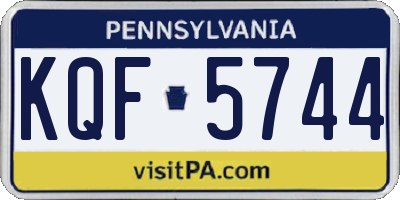 PA license plate KQF5744