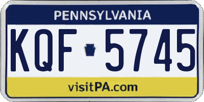 PA license plate KQF5745