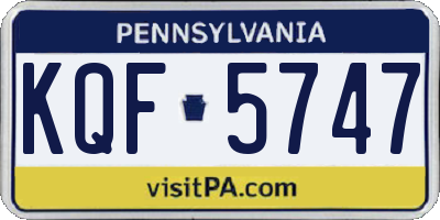 PA license plate KQF5747