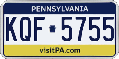 PA license plate KQF5755