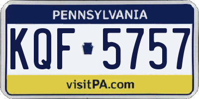 PA license plate KQF5757