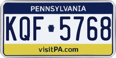 PA license plate KQF5768