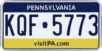 PA license plate KQF5773