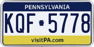 PA license plate KQF5778
