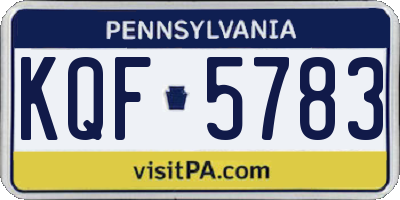PA license plate KQF5783
