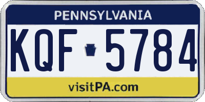PA license plate KQF5784