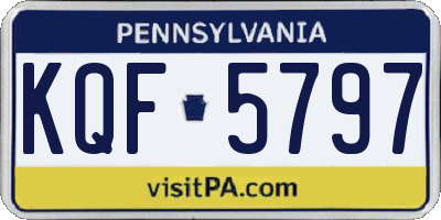 PA license plate KQF5797