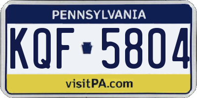 PA license plate KQF5804