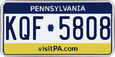 PA license plate KQF5808