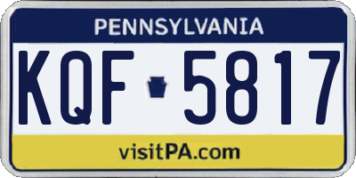 PA license plate KQF5817