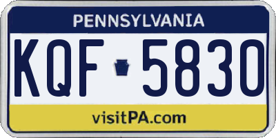 PA license plate KQF5830