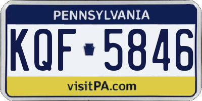 PA license plate KQF5846