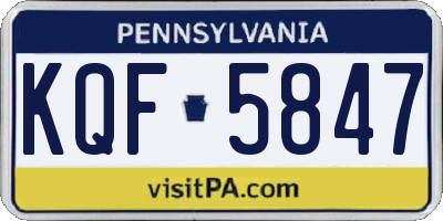 PA license plate KQF5847