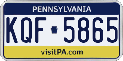 PA license plate KQF5865