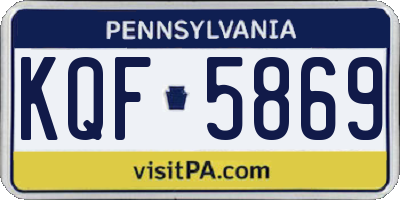 PA license plate KQF5869