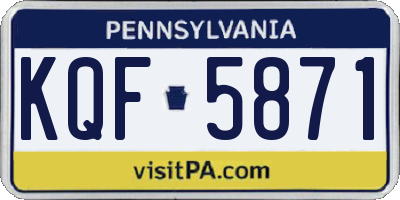 PA license plate KQF5871