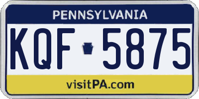 PA license plate KQF5875