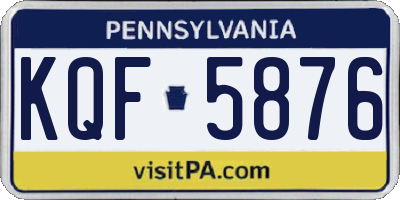 PA license plate KQF5876