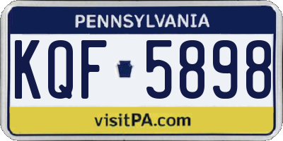 PA license plate KQF5898