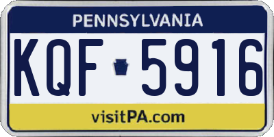 PA license plate KQF5916