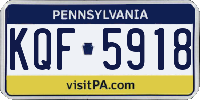 PA license plate KQF5918