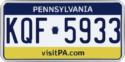 PA license plate KQF5933
