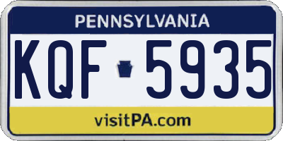 PA license plate KQF5935